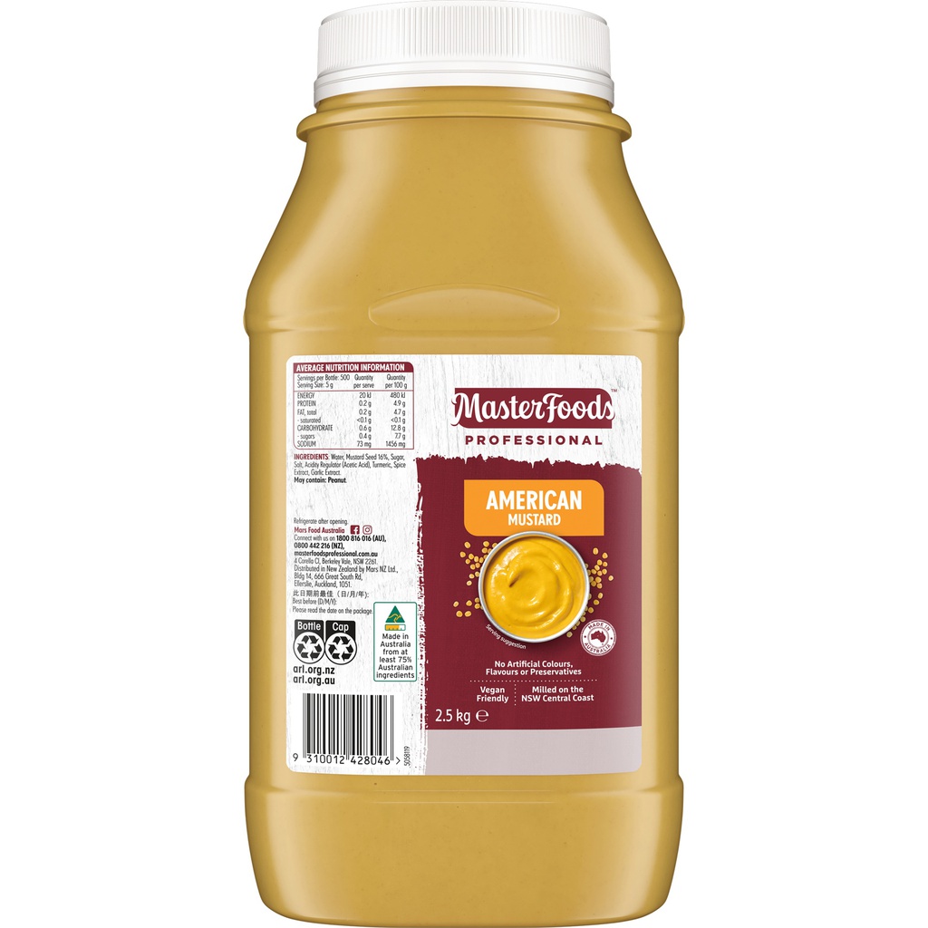 MasterFoods™ Professional American Mustard 2.5kg