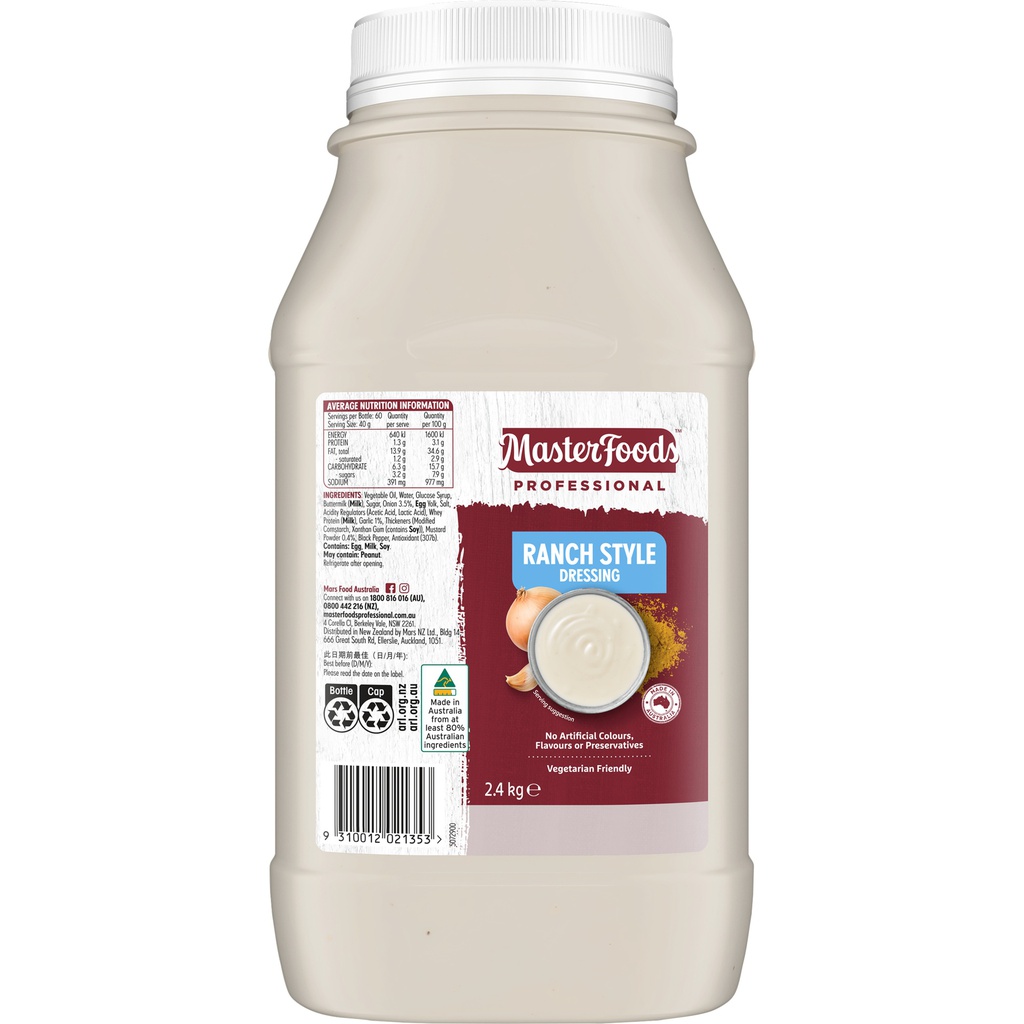 MasterFoods™ Professional Ranch Dressing 2.4kg