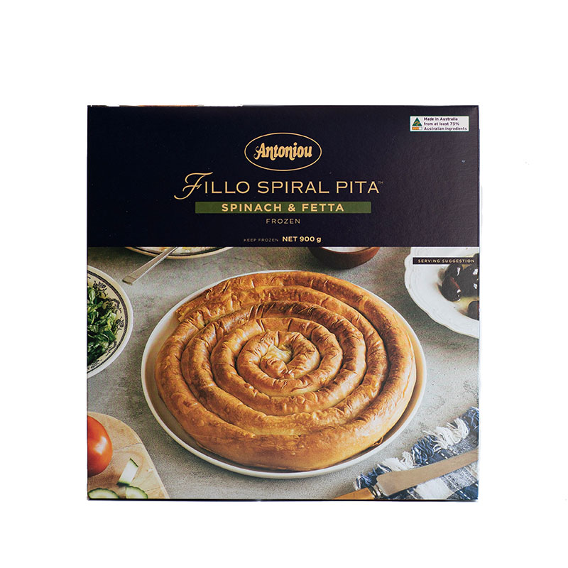 ant filo spiral spinach & fetta 900g* (8) [B]