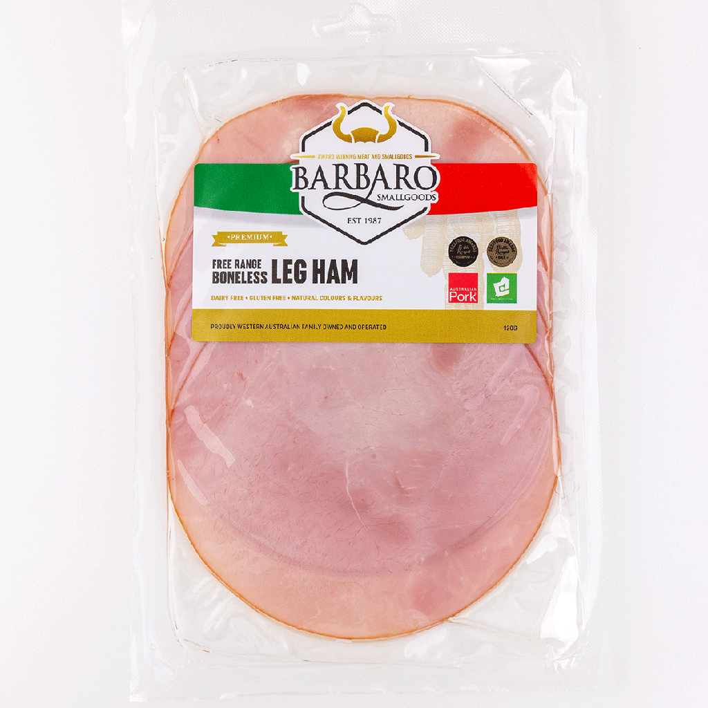 barbaro RETAIL leg ham free range sliced 12 x120g [B]