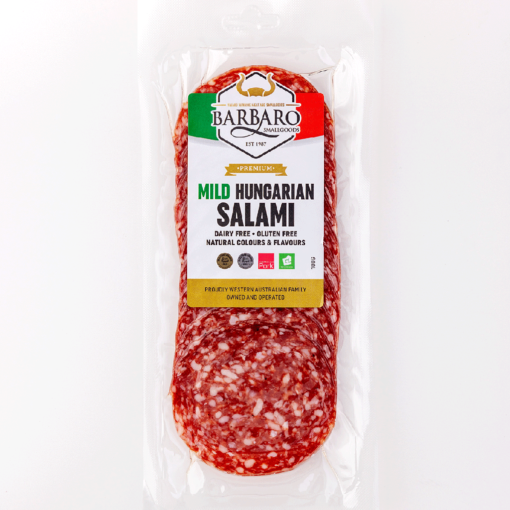 barbaro RETAIL salami hungarian mild sliced 12 x 100g [B]