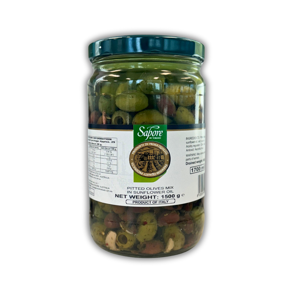 ITALIAN MIXED PITTED OLIVES 2kg