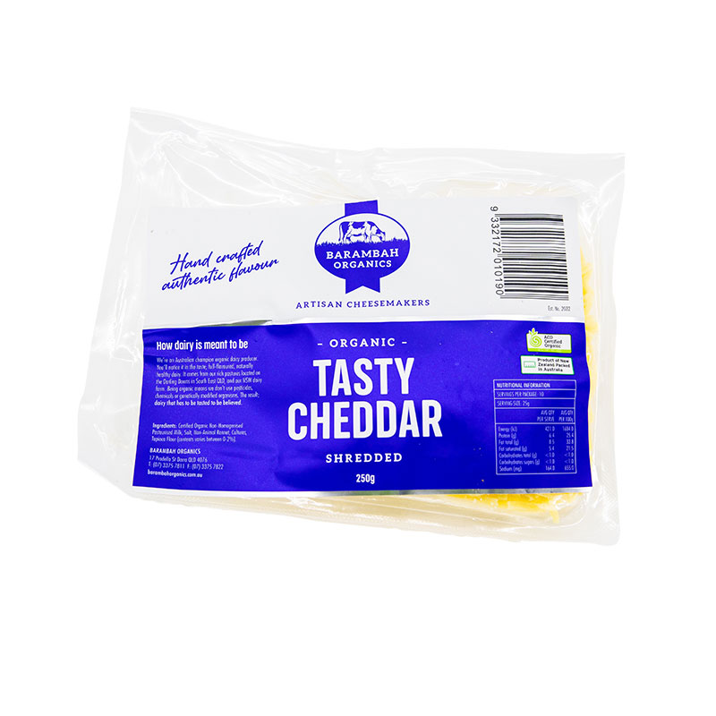 bo dumaresq riv cheddar shredded 250g[U]