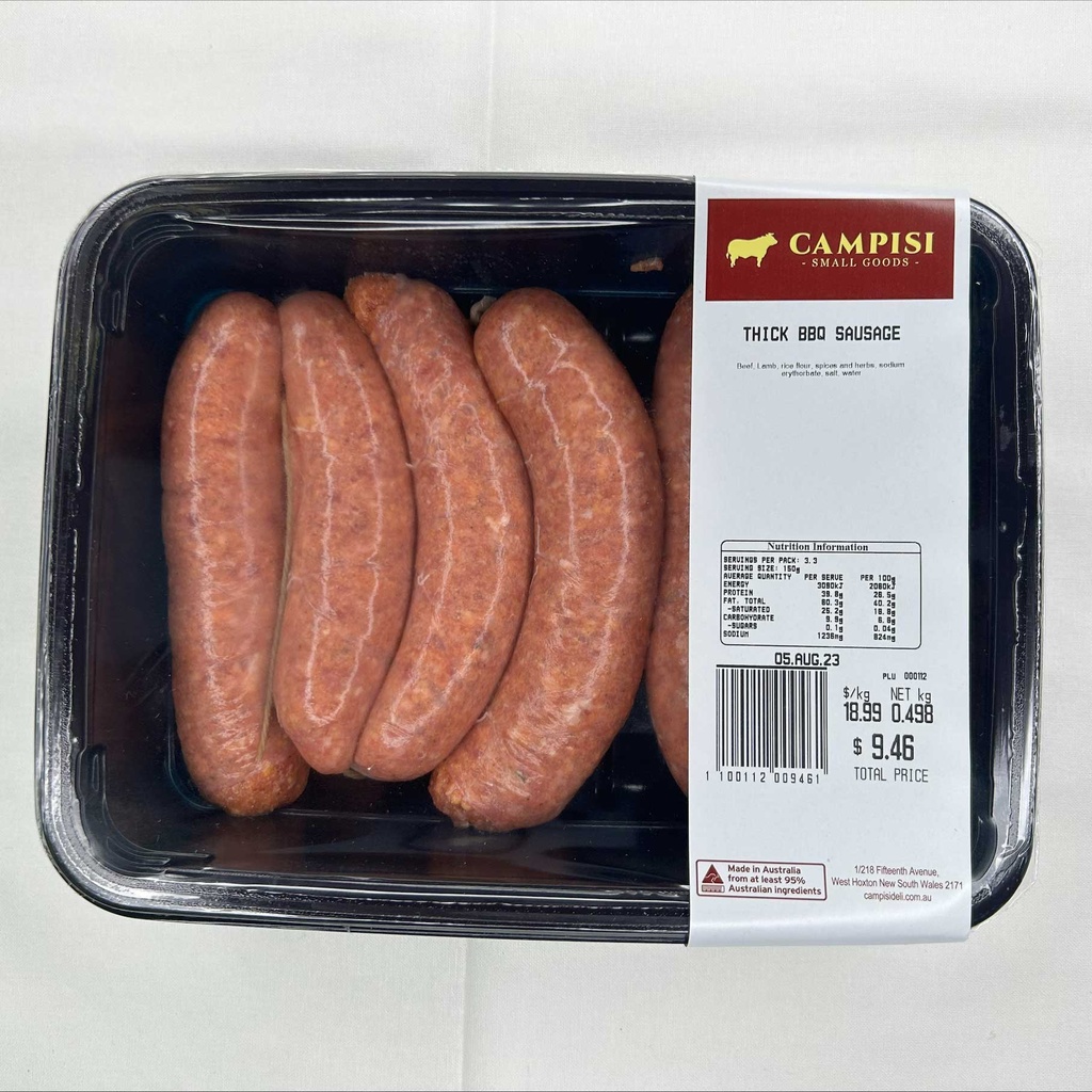 campisi RETAIL sausages breakfast thick r/w 500gm (8) [K]