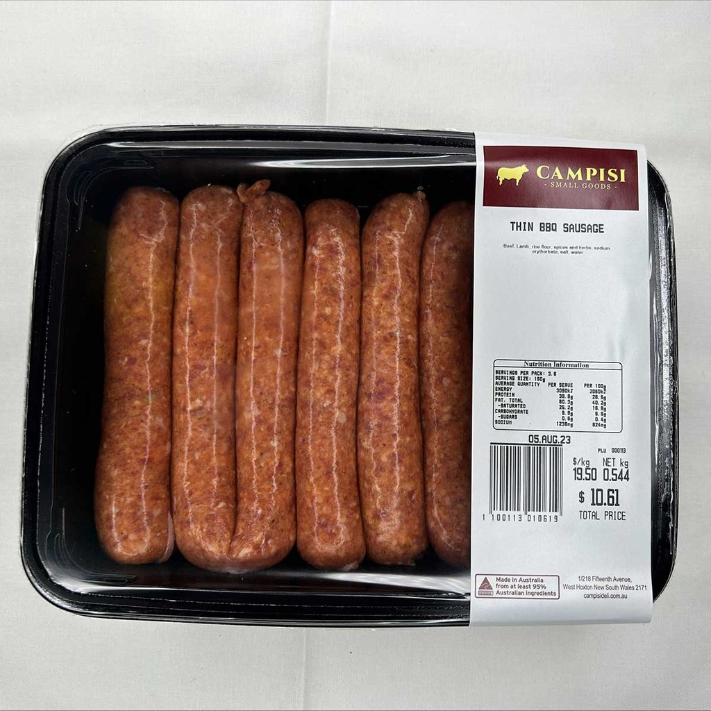 campisi RETAIL sausages breakfast thin r/w 500gm (8) [K]