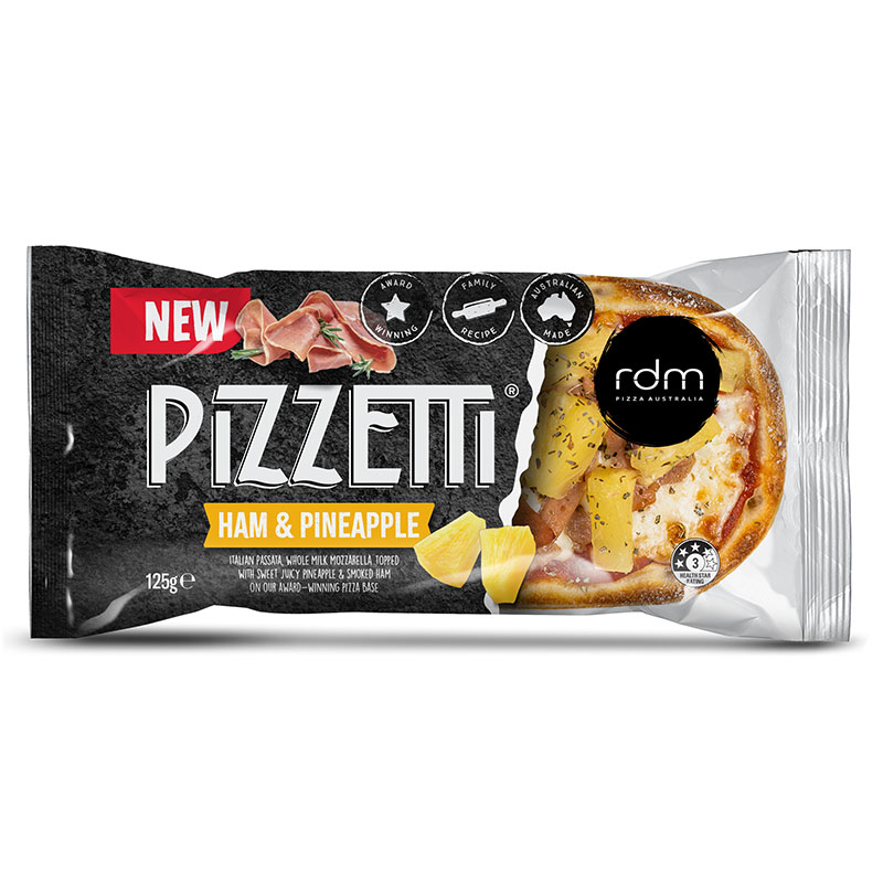 rdm pizzetta ham & pineapple 12 x125gm [B]*