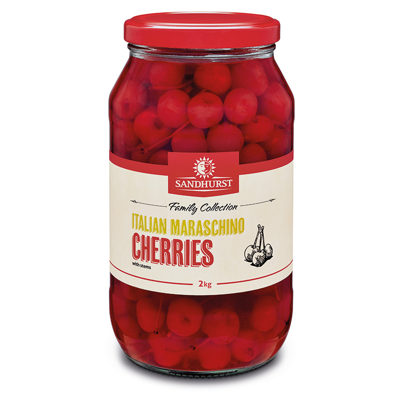 sandhurst maraschino cherries 2kg[U]