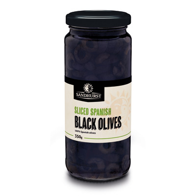 sandhurst olives black sliced 6 x 350g [B]