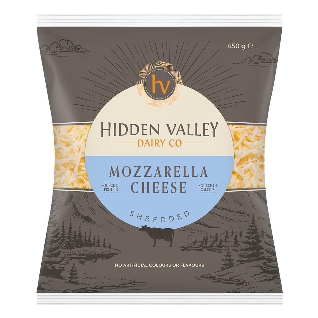 hidden valley mozzarella shredded 12 x 450g [B]