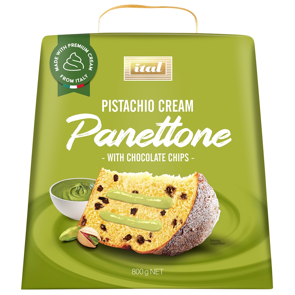 ital panettone pistachio & choc chip (box) 800g*(6) [B][SI-PISC8]