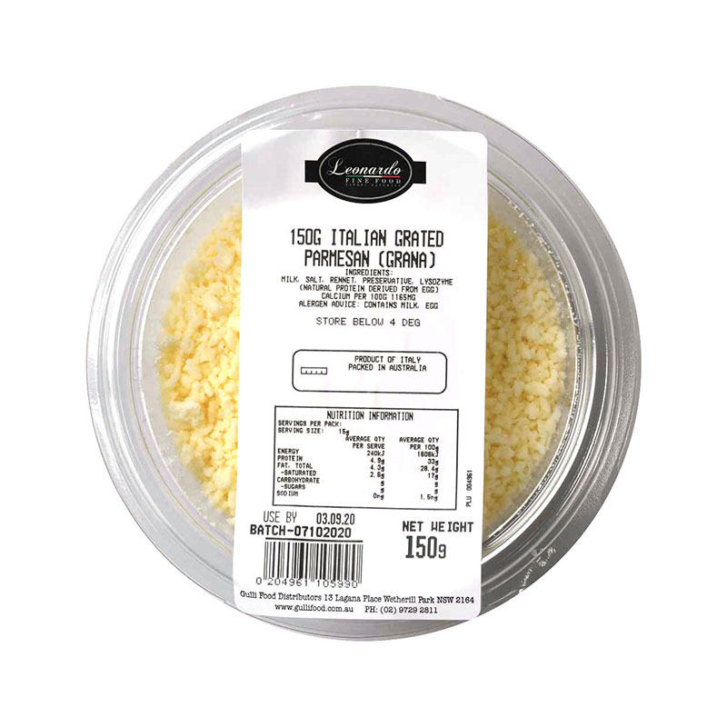 leonardo grana padano grated 6 x150g [B]