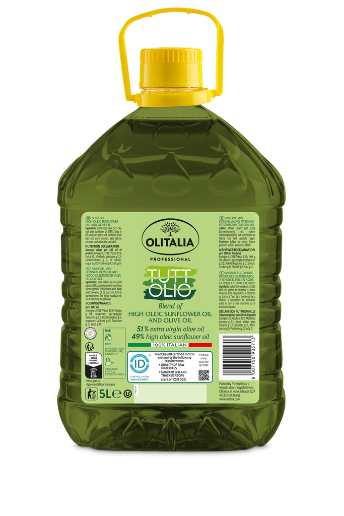 OLITALIA TUTTOLIO BLEND 51% Extra Virgin Olive Oil/49% Sunflower Oil 5L PET [U]