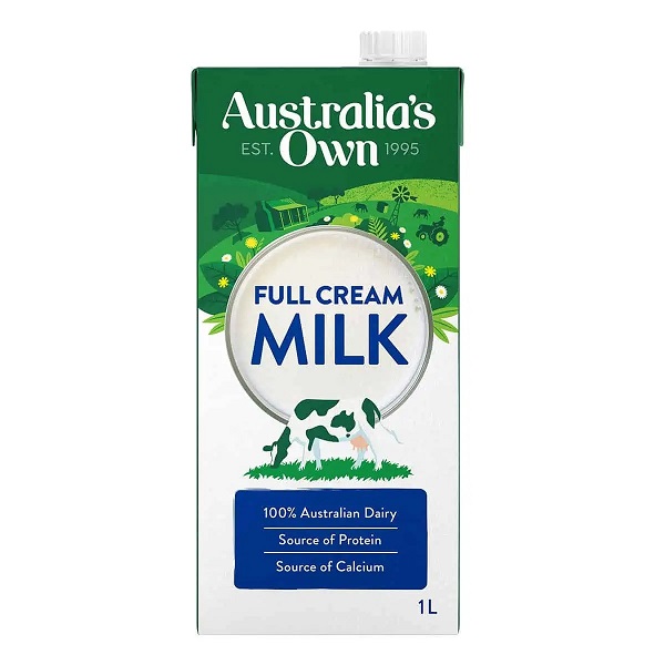 Australia's Own FULL CREAM UHT MILK 1LT