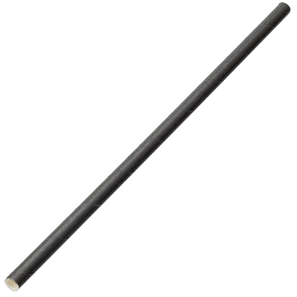 BLACK JUMBO PAPER STRAWS 10mm Dia x 197mm X 2500