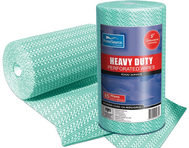 GREEN HEAVY DUTY WIPES 85 PER ROLL