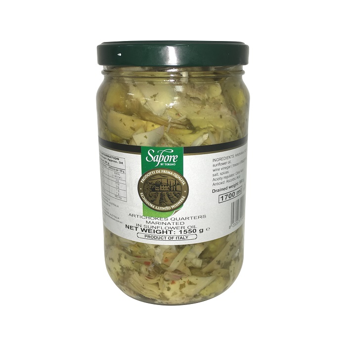 SAPORE ITALIAN MARINATED ARTICHOKE QTRS IN OIL 1550G N/W