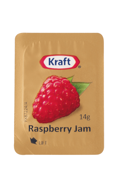 KRAFT RASPBERRY JAM PORTIONS 75X14G