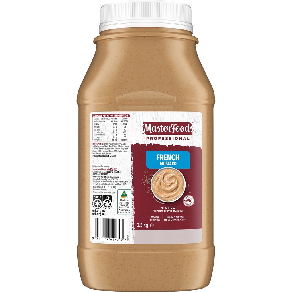 MasterFoods™ Professional French Mustard 2.5kg