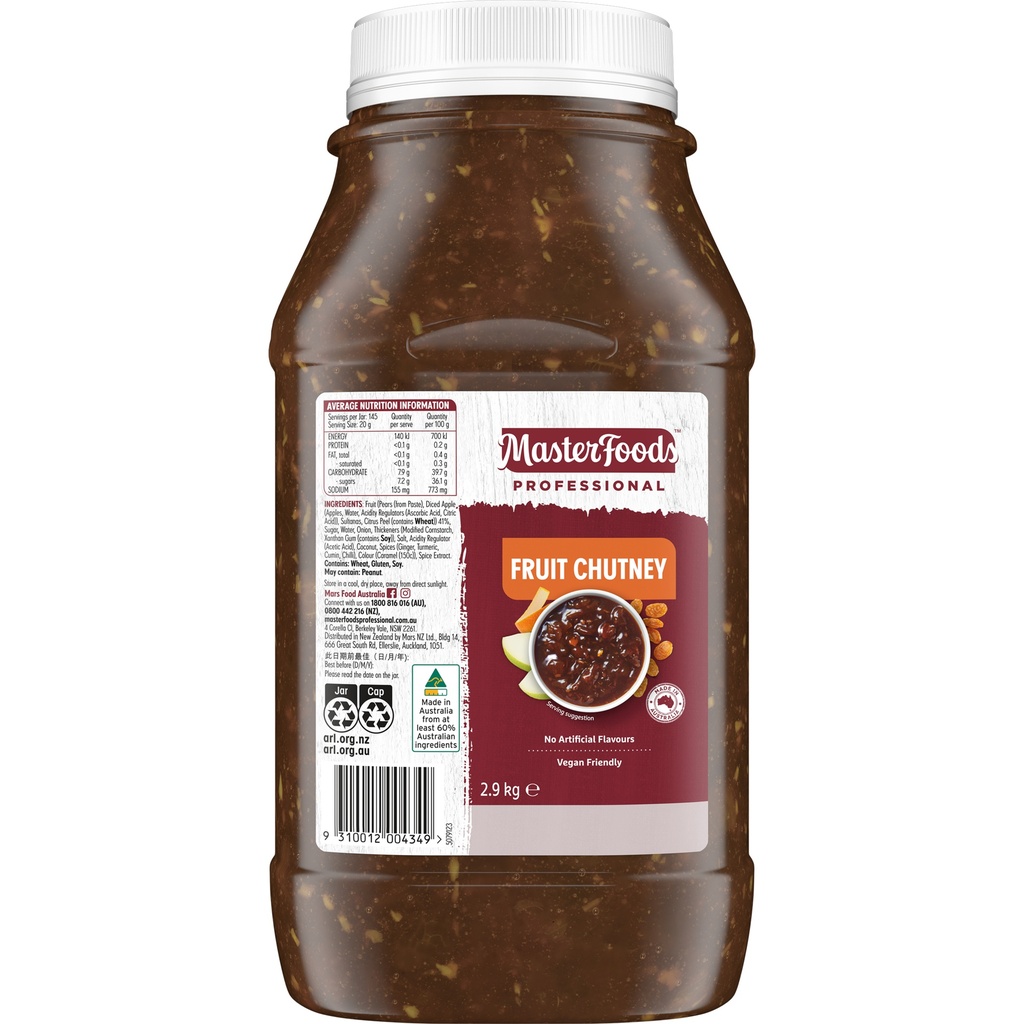 MasterFoods™ Professional Fruit Chutney 2.9kg