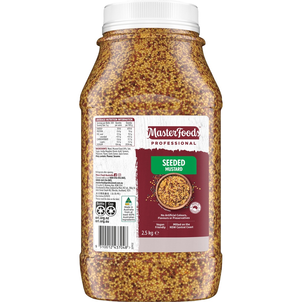 MasterFoods™ Professional Seeded Mustard 2.5kg