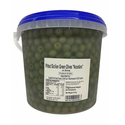 PITTED GREEN SICILIAN OLIVES 5kg