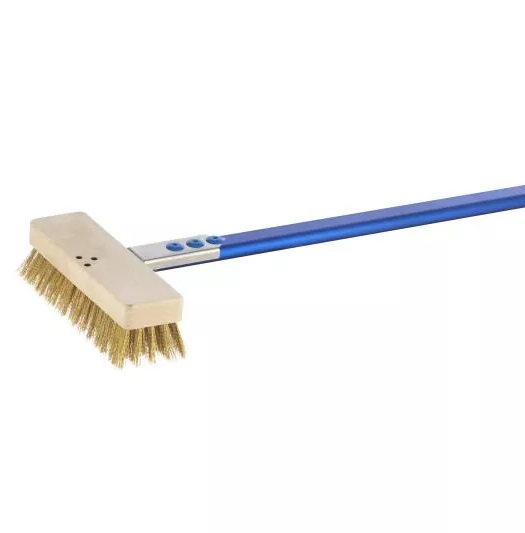 Electric Oven Brush low height head 6m brass bristles - 120cm handle