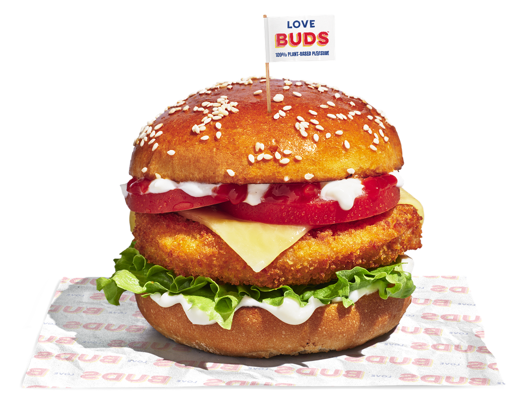 LOVE BUDS Schnitzel Burgers, Chicken, Plant-Based 113g x 30