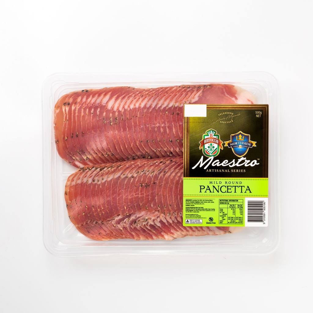 bulk sliced Round Pancetta Sliced 500g [U](18)