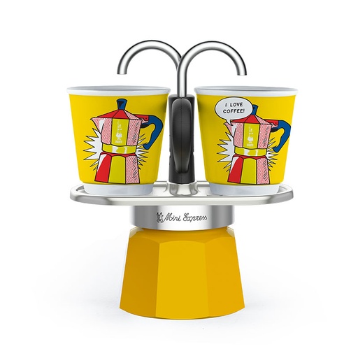 [BIAMINBICLIC] bialetti 1405 set mini "R" LICHTENSTEIN + 2 bicchierini* [U]