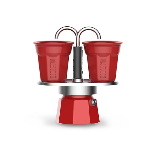 [BIAMINBICRED2] bialetti 7303 set mini "R" 2TZ red + 2 bicchierini* [U]