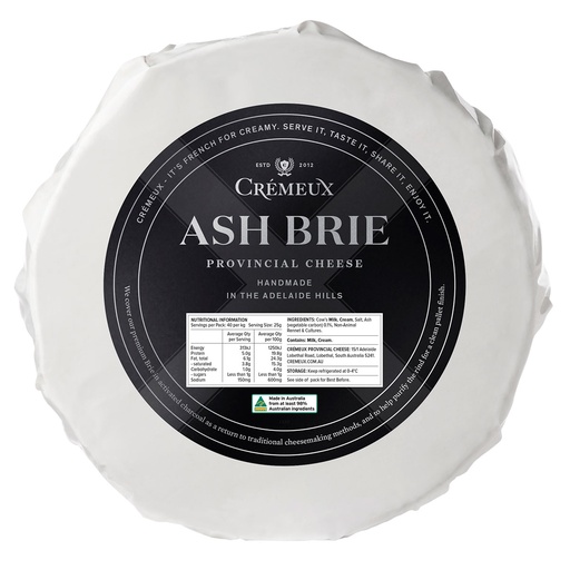 [CREBRIASH1] cremeux BRIE ash 2 x 1kg [B]