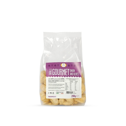 [TERTARONI] terre taralli gourmet onion and olives 12 x 200g [B]