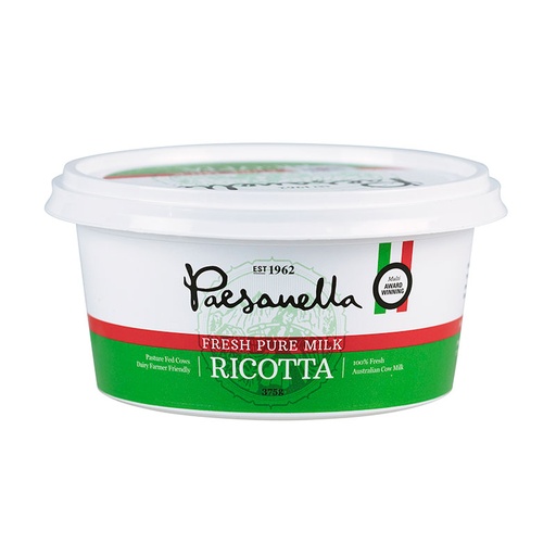 [PAERICPURFUL375] paesanella ricotta (pure milk) 6 x 375g [B]