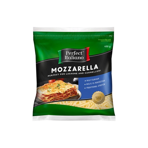 [PERMOZSHR450] perfect mozzarella shredded 5 x 450g [B]