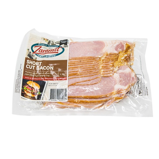 [ZAMBACRINLESSHOEYE1] zammit bacon short eye rindless 1kg (15) [U]