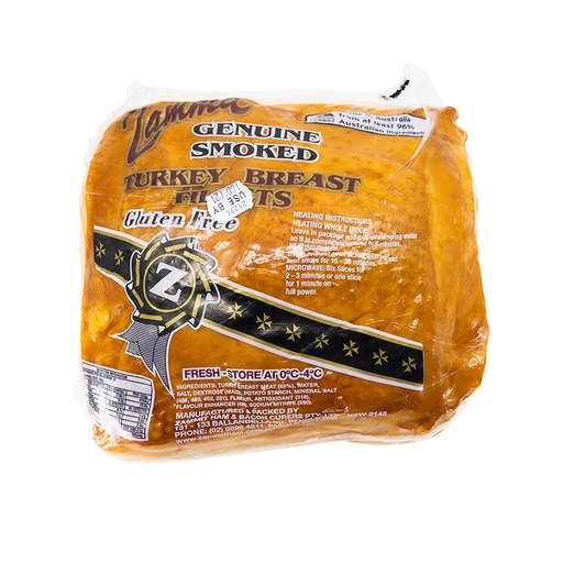 [ZAMTURSMOBRE1_2] zammit turkey smoked 1/2 breast 2kg (3) [K]