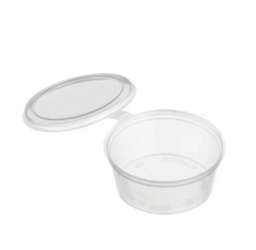 [TP2OZ] 2OZ PLASTIC PORTION CUPS WITH HINGED LID X 100