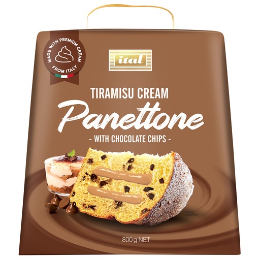 [ITAPANTIRCHO800] ital panettone tiramisu & choc chip (box) 800g*(6) [B][SI-TIRC8]