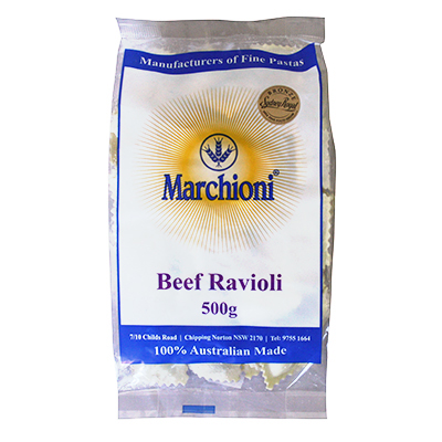 [MARRAVBEE500] marchioni ravioli beef  15 x 500g [B]