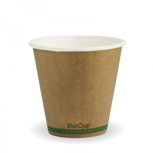 [BIOPAK_BCC8OZDW] 8oz Kraft Green Stripe DOUBLE WALL BioCup (1000)