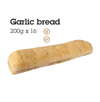 [BRDGARLIC/GF] GLUTEN FREE GARLIC BREAD 200G X 16