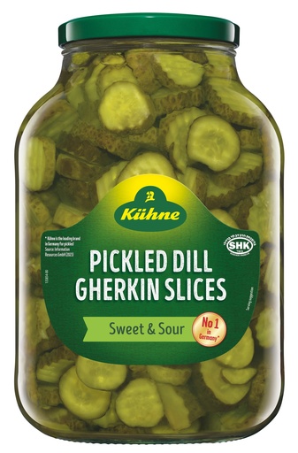 [KUHGHEDIL2.650] Kuhne Dill Pickled Gherkins Sliced 2650ml