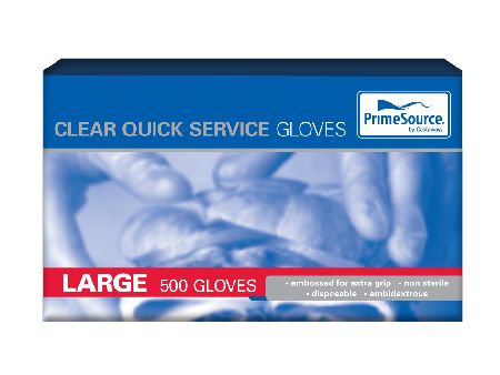 [GLOVES/QS/LARGE] TRANSPARENT (089468) LARGE QUICK SERVE GLOVES X 500