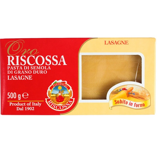 [RISLASSHE500] 495 - LASAGNE PASTA SHEETS SEMOLINA 500G (CTN/12)