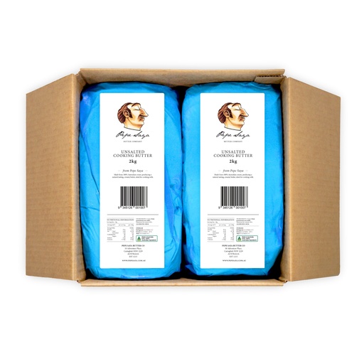 [PSCOOBUTUNS2] Pepe Saya Unsalted Cooking Butter 2kg x 2