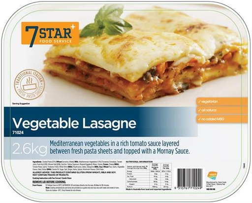 [7STAR_71024] 7 STAR VEGETABLE LASAGNE 2.6KG (5) [U]